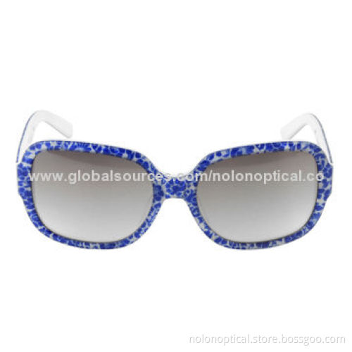 New style acetate sunglasses with black and white porcelain, 100% UVB/UVA protection lens